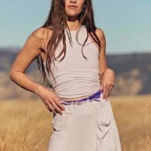 Nwt Free People Large Blissed Out Tank In Dew Berry Large - Picture 3 of 5